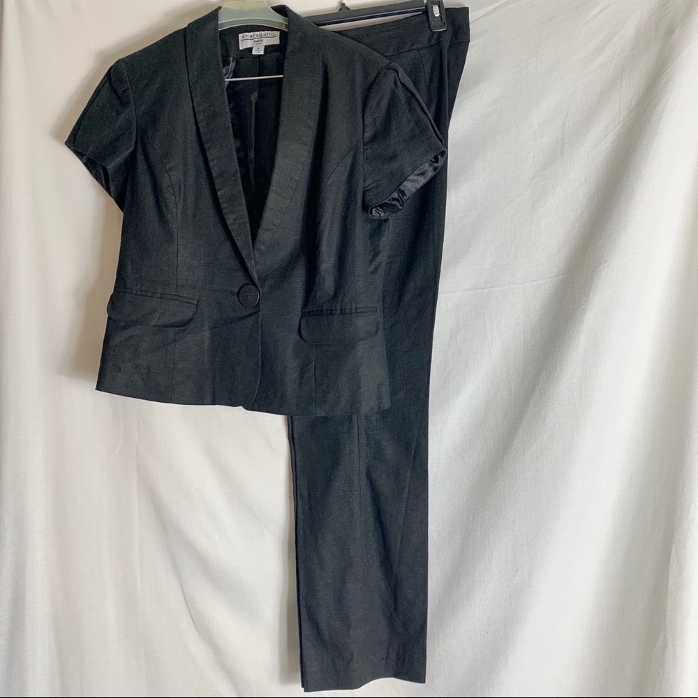Sharagano 2pc Linen Blend Suit Sz 8